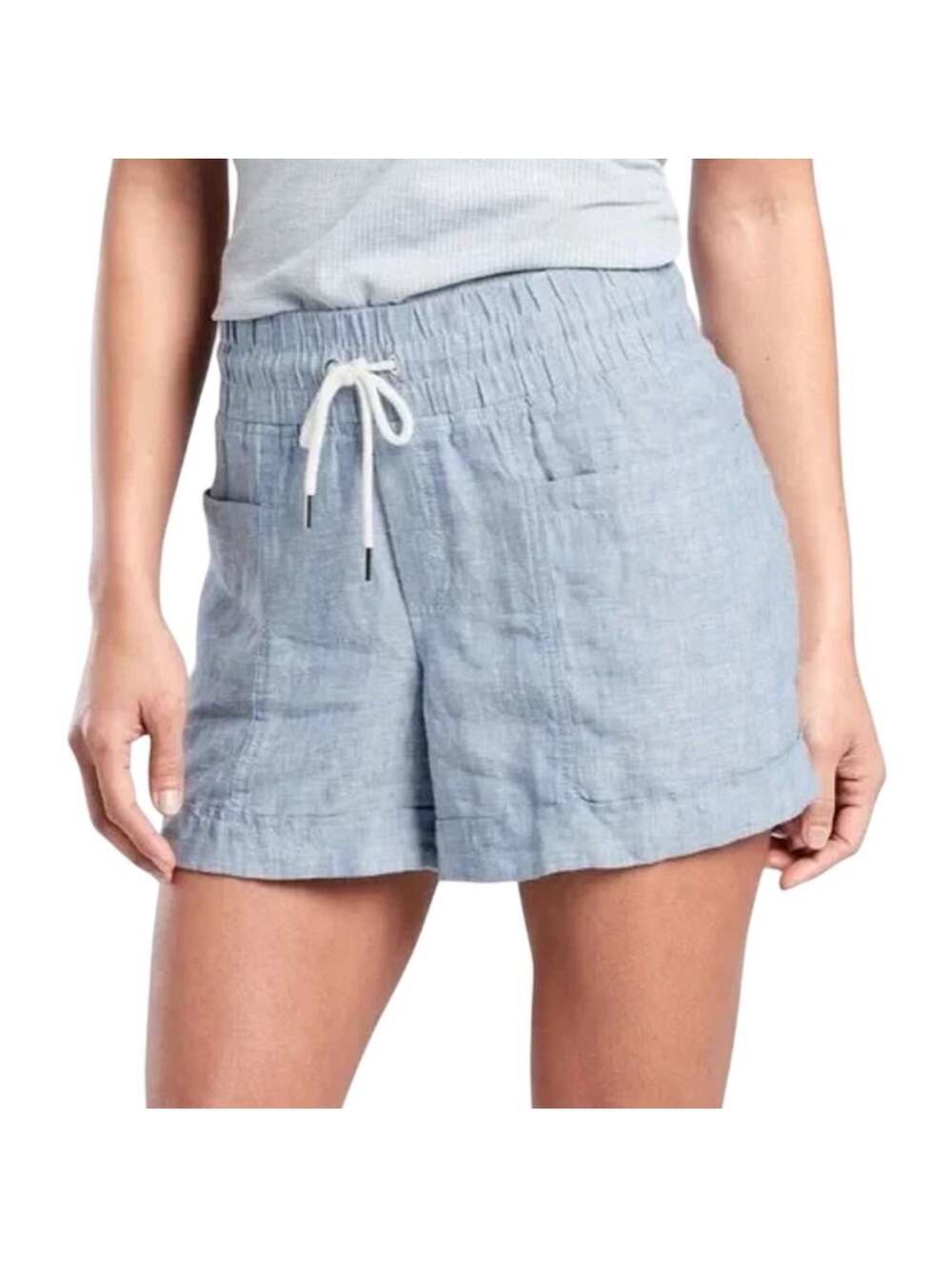 Athleta Cabo Linen 4" Short Blue 8
